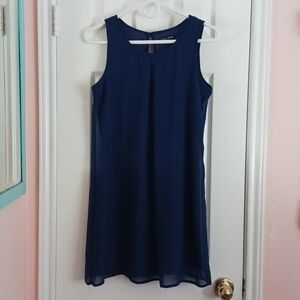 As U Wish Blue Sleeveless Shift